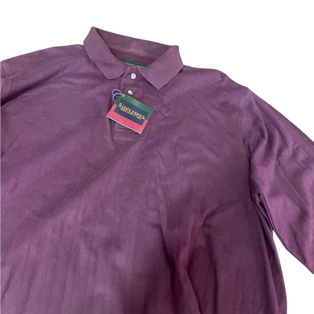 Saddlebred 2XL Rich Purple Polo Shirt long sleeved new with tags